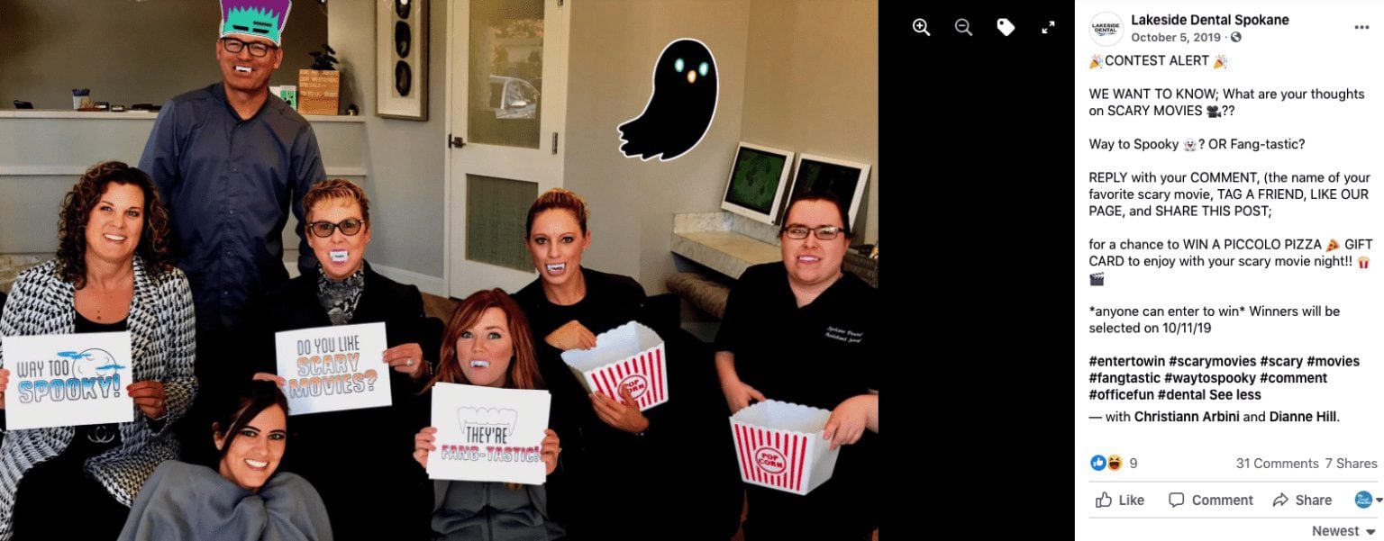 dental office facebook contest idea