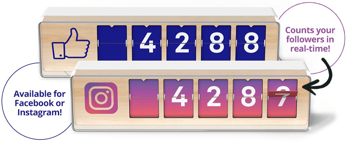  Smiirl - Instant Instagram Follower Counter - Connected to Your  Professional Social Networks in Real Time - Visibility and Loyalty Booster  - Wooden Design - Wi-Fi - 7 Digits : Everything Else
