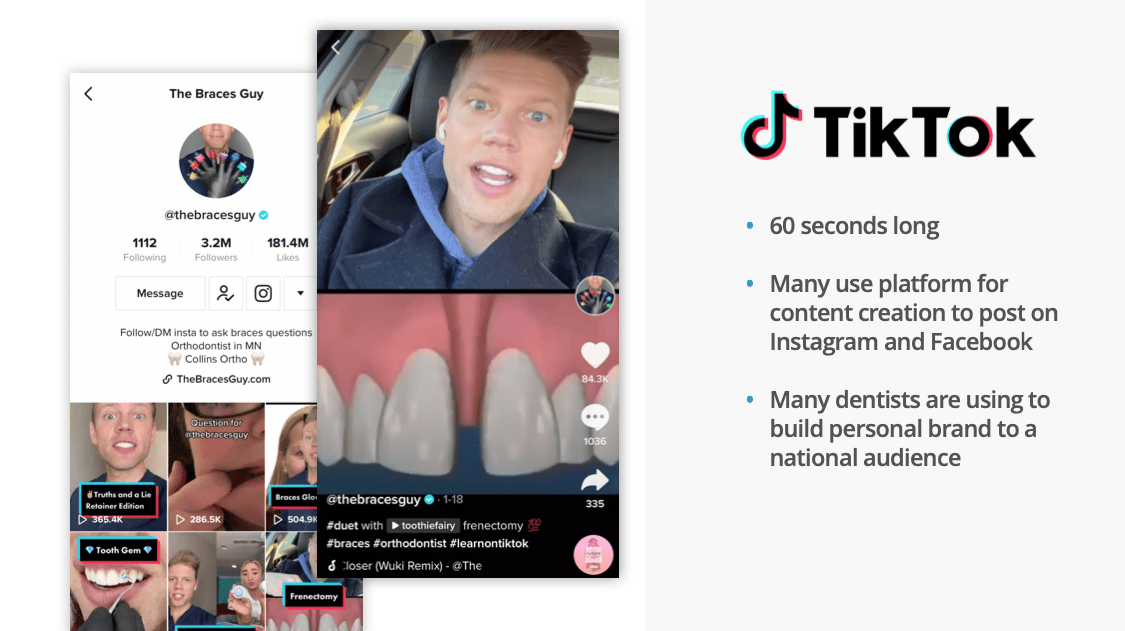 dental video marketing tiktok
